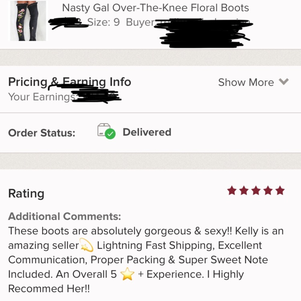 Size 8 Left Nasty Gal Over-The-Knee Floral Boots - Picture 8 of 8